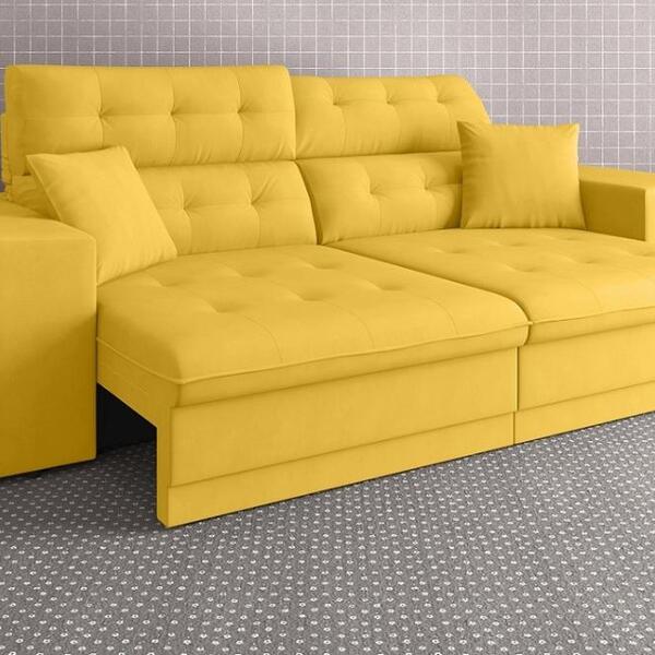 Sofá 3 Lugares Net Prestige Assento Retrátil E Reclinável Can