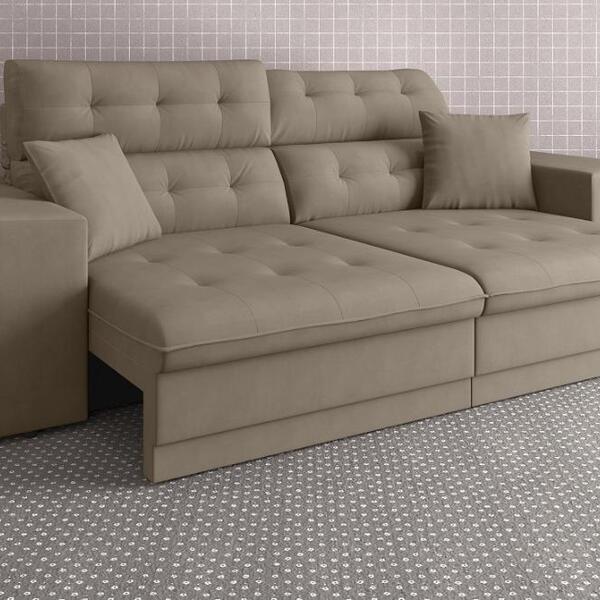 Sofá 3 Lugares Net Prestige Assento Retrátil E Reclinável Cap