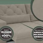 Sofá 3 Lugares Net Royale Assento Retrátil E Reclinável Areia