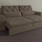 Sofá 3 Lugares Net Royale Assento Retrátil E Reclinável Marro