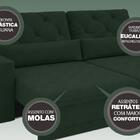 Sofá 3 Lugares Net Royale Assento Retrátil E Reclinável Verde