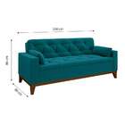 Sofá 3 Lugares Nevada Suede Azul Turquesa