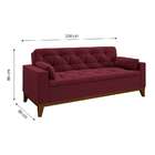 Sofá 3 Lugares Nevada Suede Vermelho