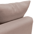 Sofá 3 Lugares Noruega Base De Madeira Linho Café