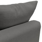 Sofá 3 Lugares Noruega Base De Madeira Linho Cinza Escuro