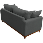 Sofá 3 Lugares Noruega Base De Madeira Linho Grafite