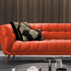 Sofá 3 Lugares Ocre Em Veludo 2,27m Hortênsia