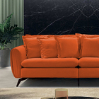 Sofá 3 Lugares Ocre Em Veludo 2,36m Levi