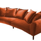 Sofá 3 Lugares Ocre Em Veludo 2,50m Vega