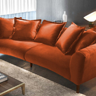 Sofá 3 Lugares Ocre Em Veludo 2,50m Vega