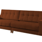 Sofá 3 Lugares Ocre Em Veludo 2,58m Banan