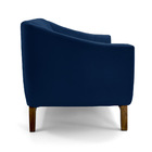 Sofá 3 Lugares Odeon D07 230cm Base Madeira Veludo Marinho -