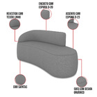 Sofá 3 Lugares Orgânico 180 Cm Morgan Linho Grafite