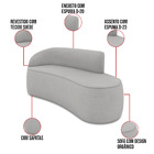 Sofá 3 Lugares Orgânico 180 Cm Morgan Suede D03 - D'rossi - C