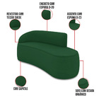 Sofá 3 Lugares Orgânico 180 Cm Morgan Suede Verde