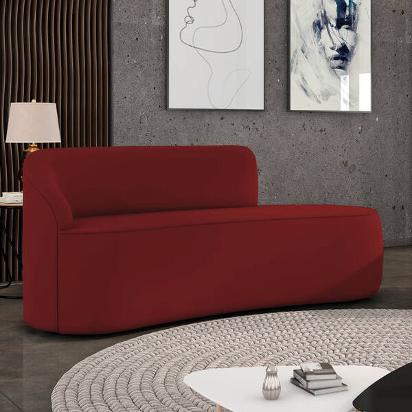 Sofá 3 Lugares Orgânico 180 Cm Morgan Veludo Marsala