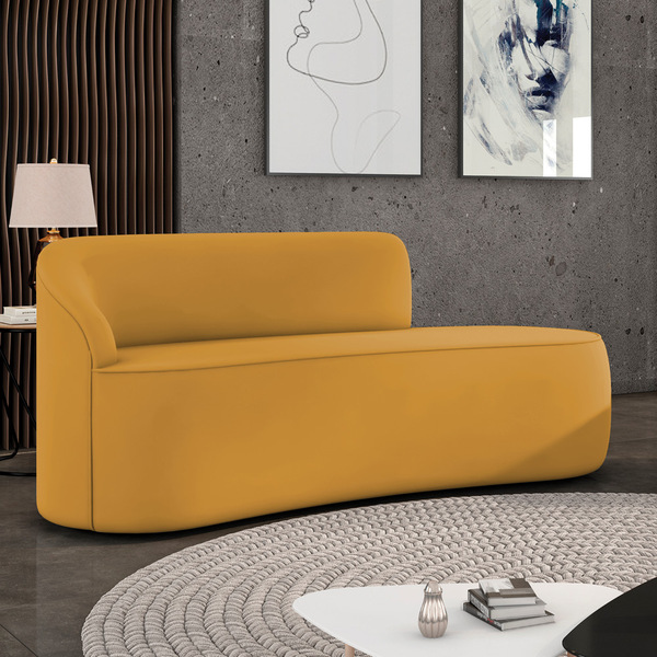 Sofá 3 Lugares Orgânico 180 Cm Morgan Veludo Mostarda