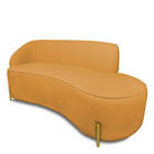 Sofá 3 Lugares Orgânico 180cm Morgan Pé Aço Dourado Bouclê D0