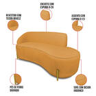 Sofá 3 Lugares Orgânico 180cm Morgan Pé Aço Dourado Bouclê D0