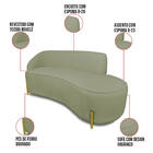 Sofá 3 Lugares Orgânico 180cm Morgan Pé Aço Dourado Bouclê D0