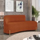 Sofá 3 Lugares Orgânico 180cm Morgan Pé Aço Dourado Bouclê D0