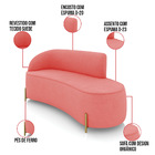 Sofá 3 Lugares Orgânico 180cm Morgan Pé Aço Lateral Dourado S