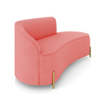 Sofá 3 Lugares Orgânico 180cm Morgan Pé Aço Lateral Dourado S