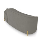 Sofá 3 Lugares Orgânico 180cm Morgan Pé Aço Lateral Dourado S