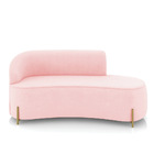 Sofá 3 Lugares Orgânico 180cm Morgan Pé Aço Lateral Dourado S