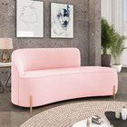 Sofá 3 Lugares Orgânico 180cm Morgan Pé Aço Lateral Dourado S