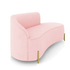 Sofá 3 Lugares Orgânico 180cm Morgan Pé Aço Lateral Dourado S