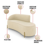 Sofá 3 Lugares Orgânico 180cm Morgan Pé Aço Lateral Dourado S