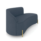 Sofá 3 Lugares Orgânico 180cm Morgan Pé Aço Lateral Dourado S