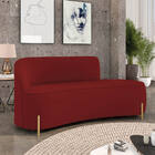 Sofá 3 Lugares Orgânico 180cm Morgan Pé Em Aço Dourado Veludo