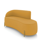 Sofá 3 Lugares Orgânico 180cm Morgan Pé Em Aço Dourado Veludo