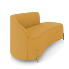 Sofá 3 Lugares Orgânico 180cm Morgan Pé Em Aço Dourado Veludo