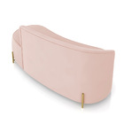 Sofá 3 Lugares Orgânico 180cm Morgan Pé Em Aço Dourado Veludo