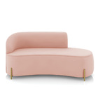 Sofá 3 Lugares Orgânico 180cm Morgan Pé Em Aço Dourado Veludo