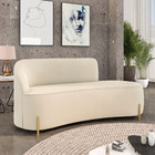 Sofá 3 Lugares Orgânico 180cm Morgan Pé Em Aço Dourado Veludo