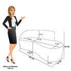 Sofá 3 Lugares Orgânico 180cm Morgan Pé Em Aço Dourado Veludo