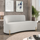 Sofá 3 Lugares Orgânico 180cm Morgan Pé Em Aço Dourado Veludo