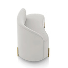 Sofá 3 Lugares Orgânico 180cm Morgan Pé Em Aço Dourado Veludo