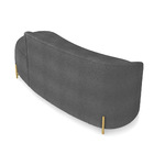 Sofá 3 Lugares Orgânico 180cm Pé Dourado Morgan Bouclê Grafite