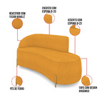 Sofá 3 Lugares Orgânico 180cm Pé Dourado Morgan Bouclê Mostar