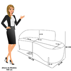 Sofá 3 Lugares Orgânico 180cm Pé Dourado Morgan Bouclê Mostar
