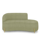 Sofá 3 Lugares Orgânico 180cm Pé Dourado Morgan Bouclê Pistac