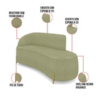 Sofá 3 Lugares Orgânico 180cm Pé Dourado Morgan Bouclê Pistac