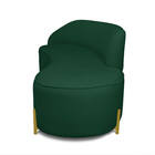 Sofá 3 Lugares Orgânico 180cm Pé Dourado Morgan Bouclê Verde