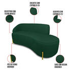 Sofá 3 Lugares Orgânico 180cm Pé Dourado Morgan Bouclê Verde