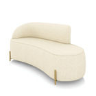 Sofá 3 Lugares Orgânico 180cm Pé Dourado Morgan Linho Bege